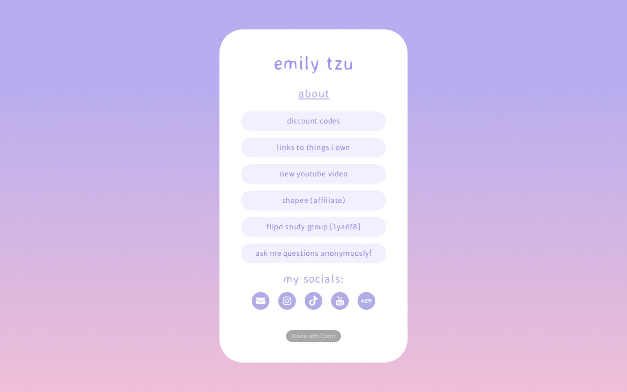 Carrd profile picture for @emilyt